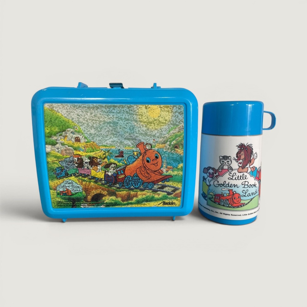 1989 Vintage Aladdin Little Golden Book Land Tootle Lunch Box Insulated Bottle